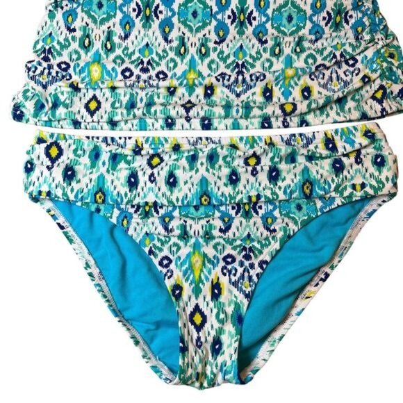 TOMMY BAHAMA Sz Small Ikat 2 Piece Tankini Adj Strap Bikini Swim‎ Bathing Suit - Picture 3 of 14